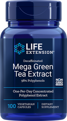 Зеленый чай экстракт Mega Green Tea Life Extension без кофеина 100 капсул