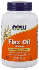 Льняное масло Flax Oil Now Foods 1000 мг 100 капсул