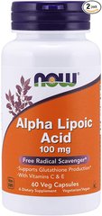 Альфа-ліпоєва кислота Alpha Lipoic Acid Now Foods 100 мг 60 капcул