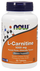 Фотография - L-Карнитин тартрат L-Carnitine Now Foods 1000 мг 50 таблеток