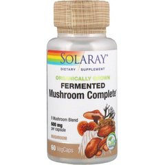 Фотография - Лечебные грибы смесь органик ферментированные Organically Grown Fermented Mushroom Complete Solaray 600 мг 60 капсул