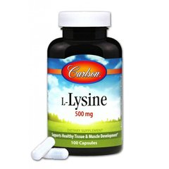 Лизин L-Lysine Carlson Labs 500 мг 100 капсул