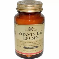 Витамин В6 Vitamin B6 Solgar 100 мг 100 таблеток