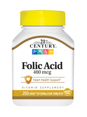 Фотография - Витамин В9 Фолиевая кислота Folic Acid 21st Century 400 мкг 250 таблеток