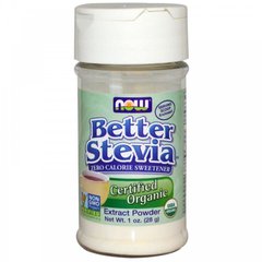 Стевия Better Stevia Powder Organic Now Foods порошок 28 г