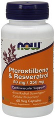 Ресвератрол / птеростильбен Pterostilbene & Resveratrol Now Foods 50/250 мг 60 капсул