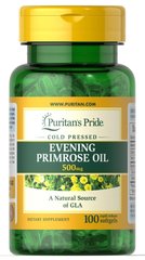 Масло вечерней примулы Evening Primrose Oil Puritan's Pride 500 мг 100 гелевых капсул
