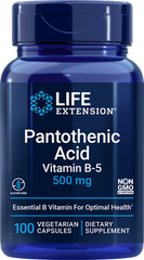 Витамин В5 Пантотеновая кислота Pantothenic Acid Life Extension 500 мг 100 капсул