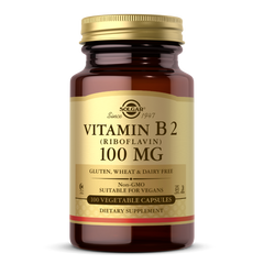 Витамин В2 Рибофлавин Vitamin B2 Solgar 100 мг 100 капсул