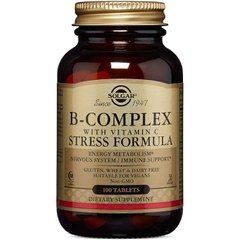 Витамины группы В + С B-Complex with Vitamin C Stress Formula Solgar 100 таблеток