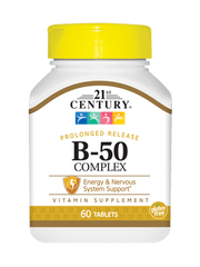Комплекс витаминов В Complex B-50 21st Century 60 таблеток
