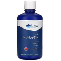 Рідкий кальцій магній цинк Liquid Cal / Mag / Zinc Trace Minerals полуниця 946 мл