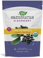 Чорна бузина з цинком Sambucus Organic Zinc Lozenges Nature's Way 24 цукерки
